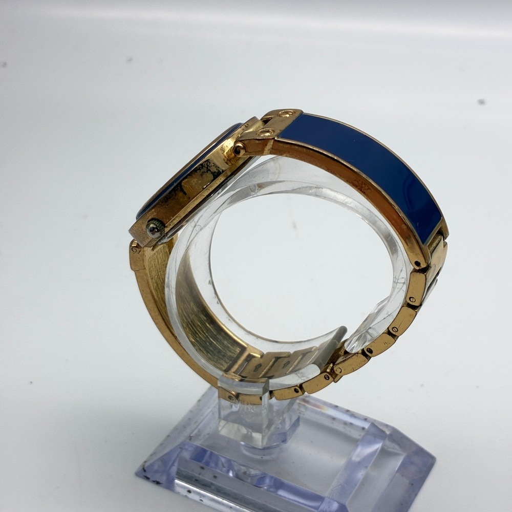 Geneva Quartz Watch Blue Enamel Gold Tone Bracelet GENWM1272L Japan Movt - Picture 6 of 9